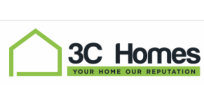 3C Homes logo with a green house outline and tagline Your Home Our Reputation.