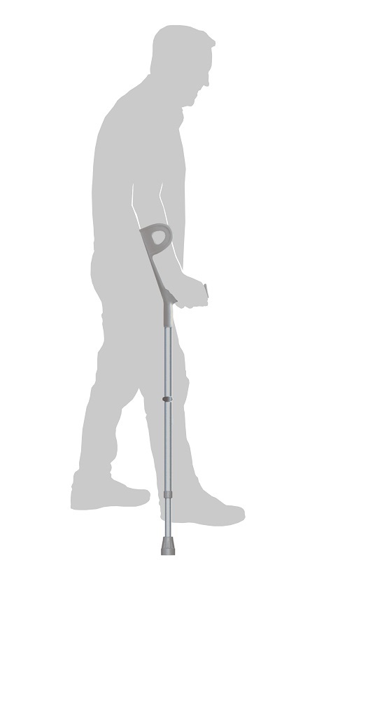Person using the Redgum forearm crutch walk stick