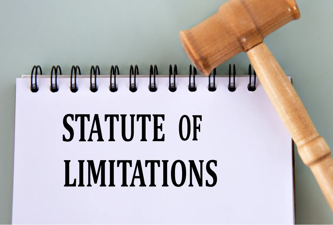Notebook labeled statute of limitations for sexual abuse cases