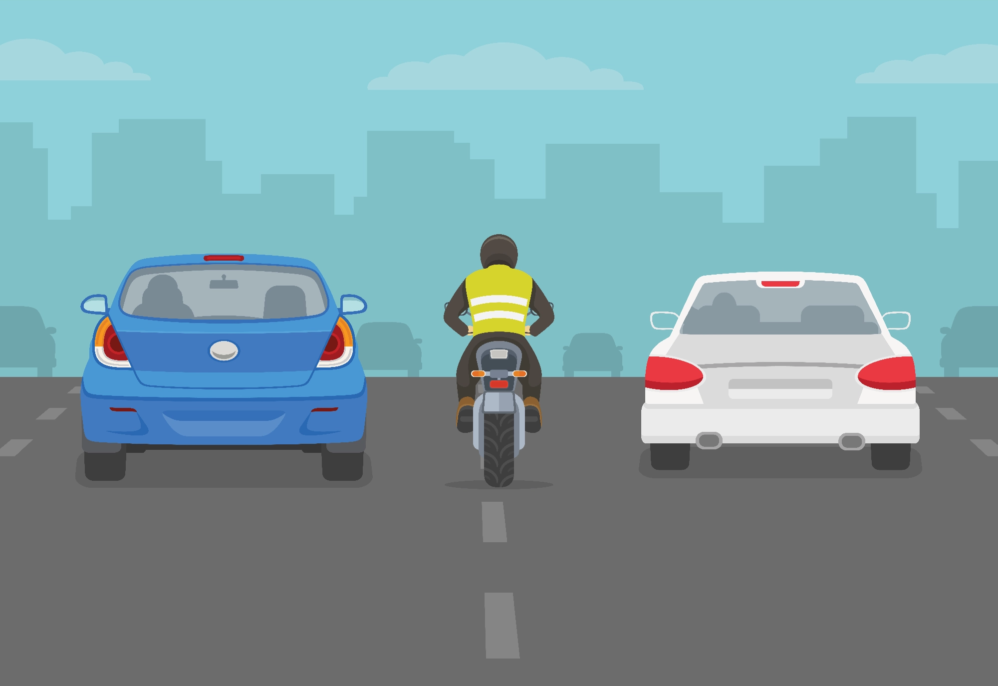 Motorcycle lane splitting in California
