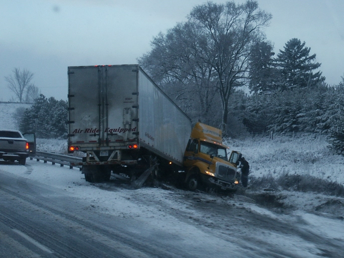 Jackknifed truck accident in Atlanta