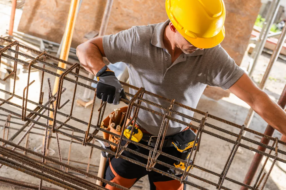 Construction worker at a residential site