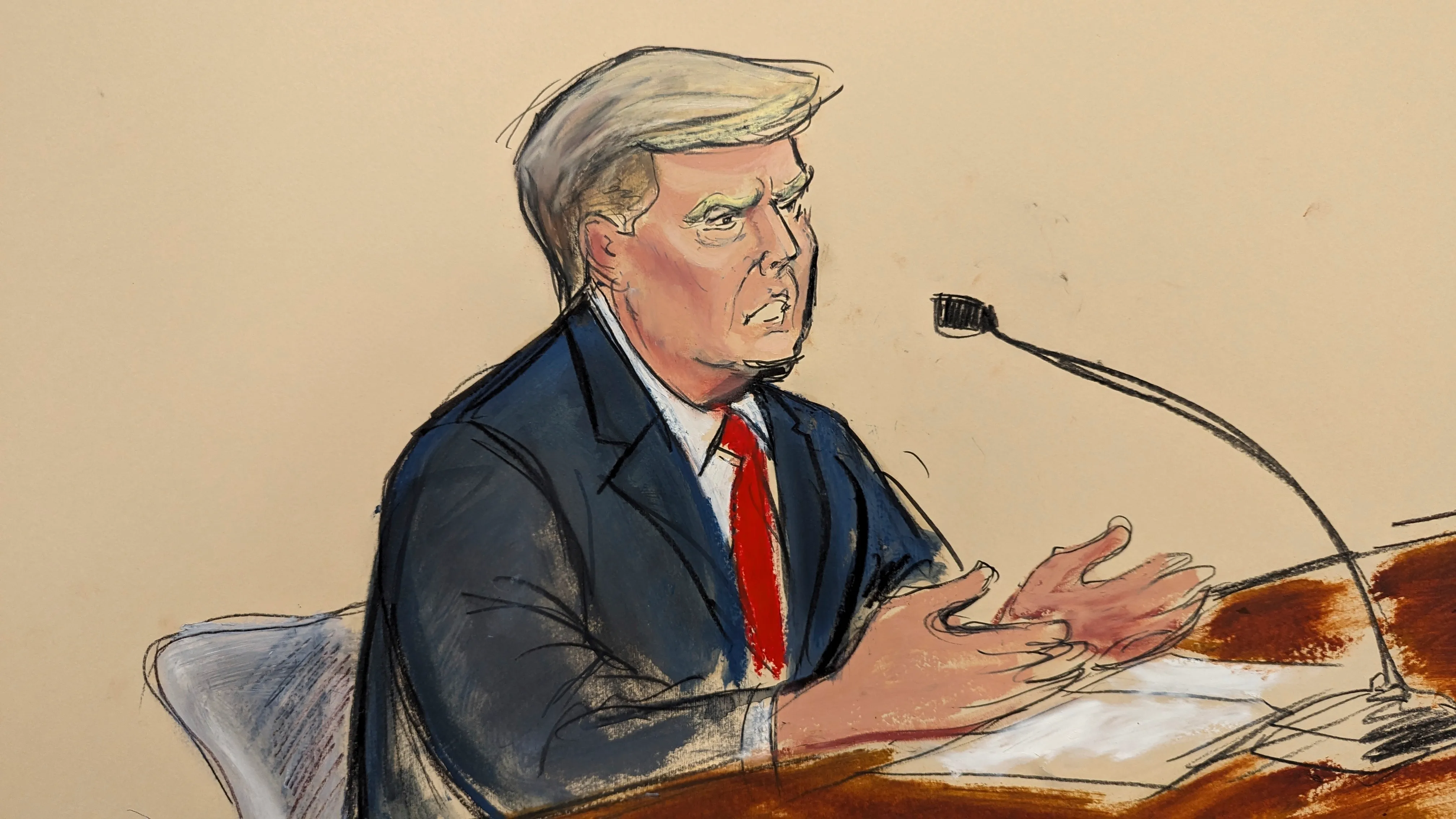 Donald Trump court sketch