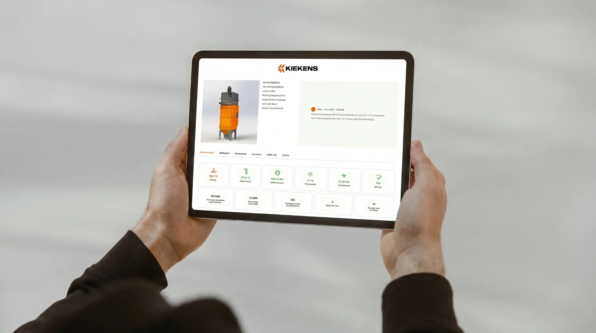 Smart monitoring voor industriële stofafzuiging – realtime dashboard Kiekens