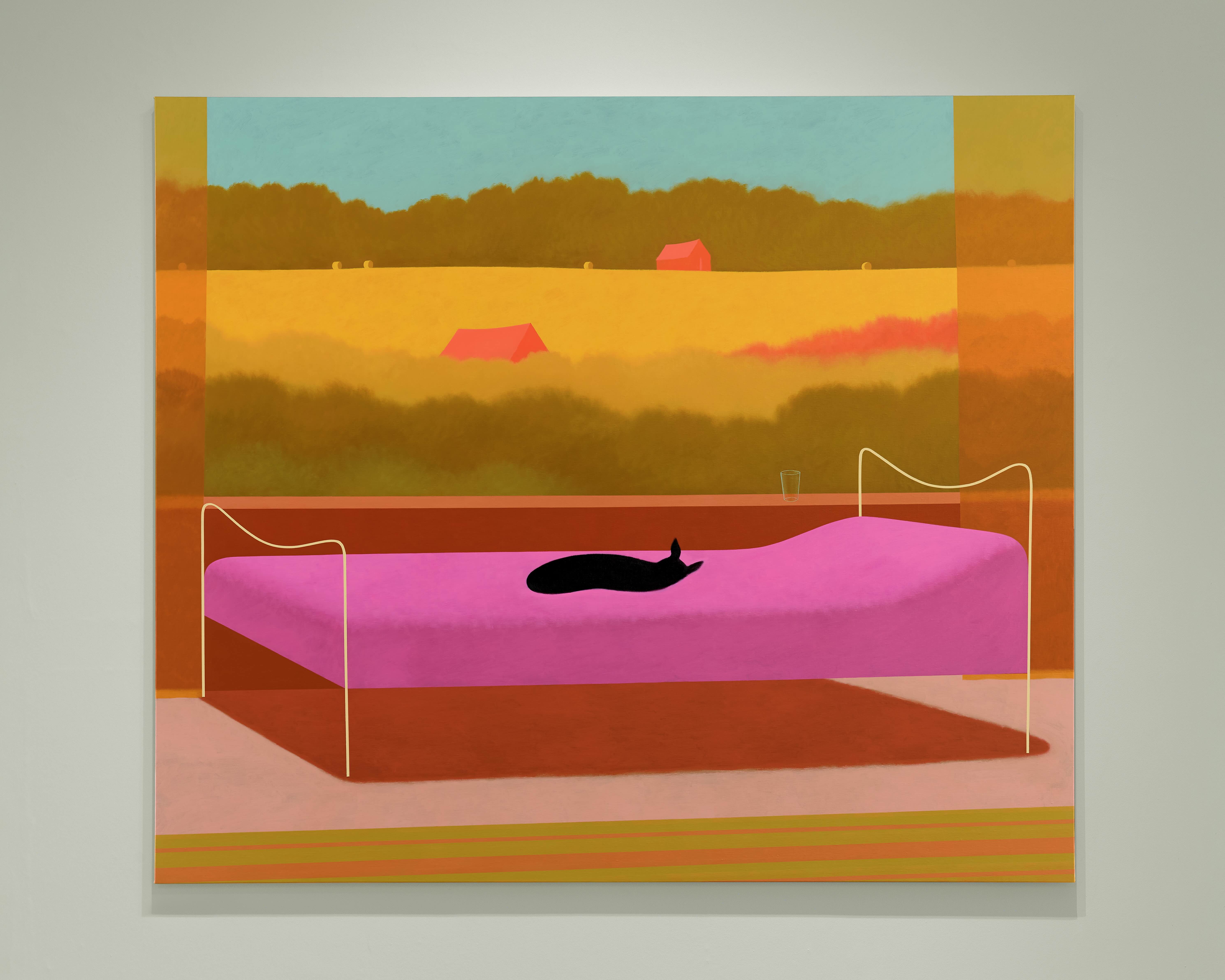 Pink Bed (2025), 152 x 178 cm