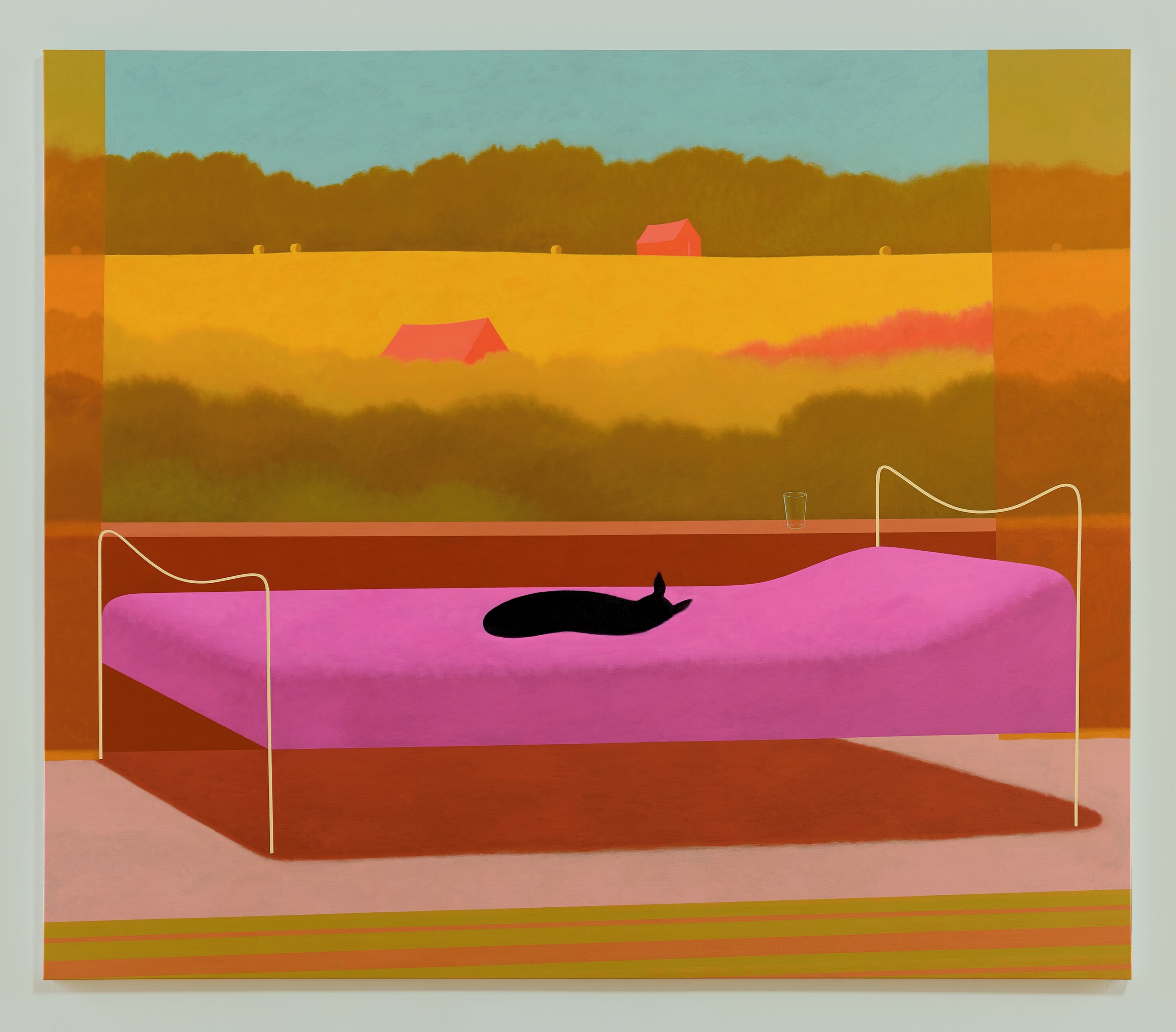 Pink Bed (2025), 152 x 178 cm