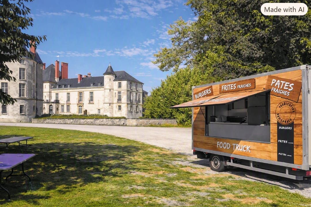 Le food truck L’Instant lors d’une fête en château