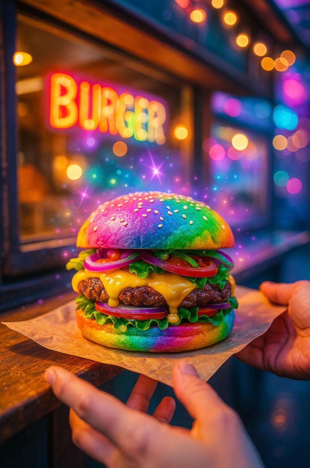bun coloré burger