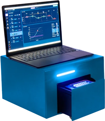 icon16 NGS library prep thermocycler with open laptop