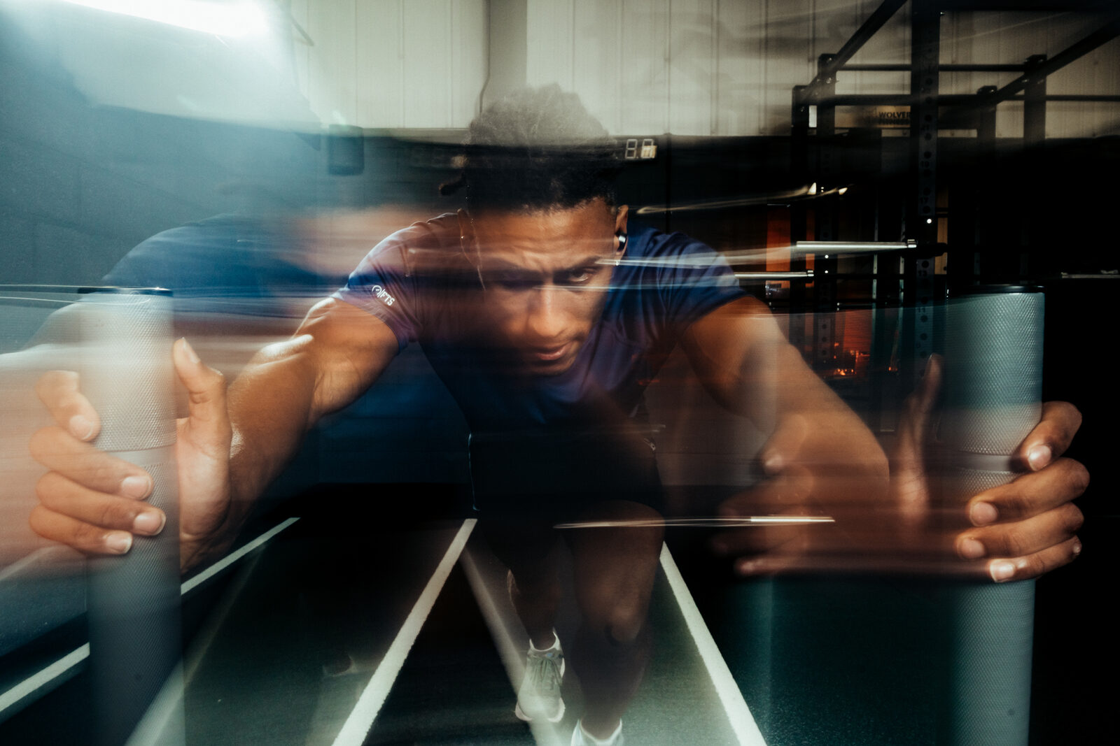 Athlete pushing a sled, the station that most degrades subsequent run splits