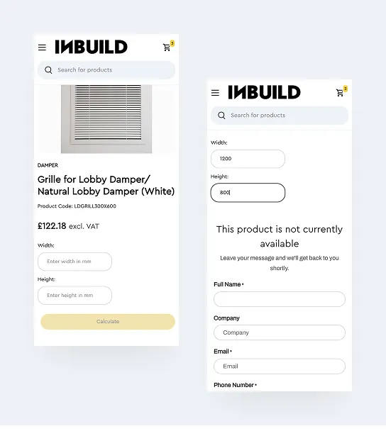 Inbuild's complex size based products
