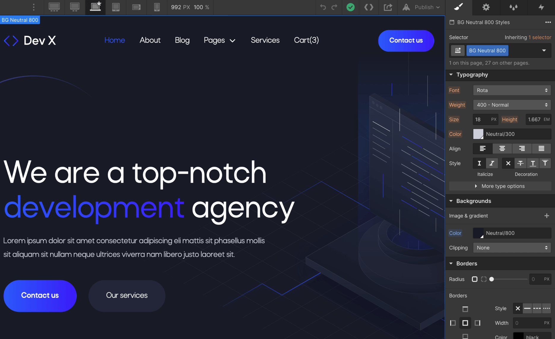 Typography - Dev X Webflow Template