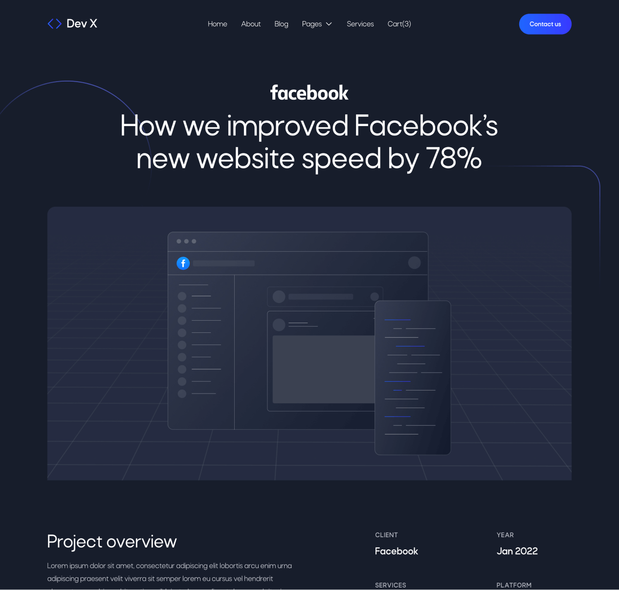 Dev X - Case Study Single page - Development & IT Agency Webflow Template