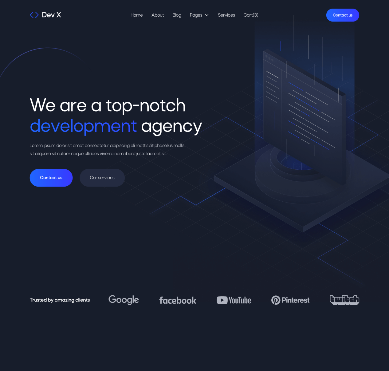 Dev X - Home page - Development & IT Agency Webflow Template