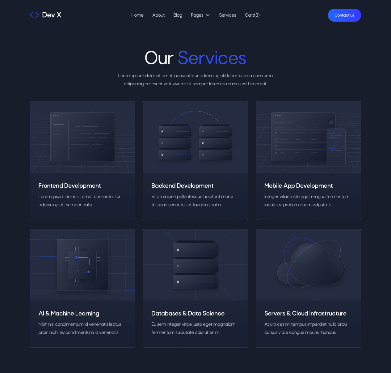Dev X - Services page - Development & IT Agency Webflow Template