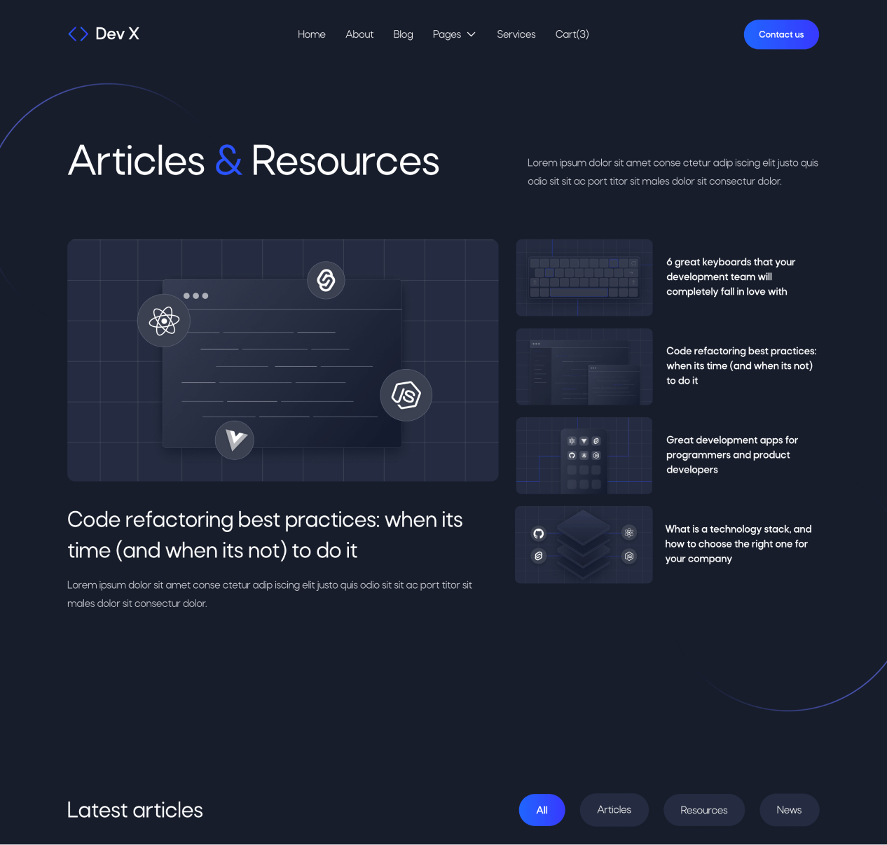 Dev X - Blog page - Development & IT Agency Webflow Template