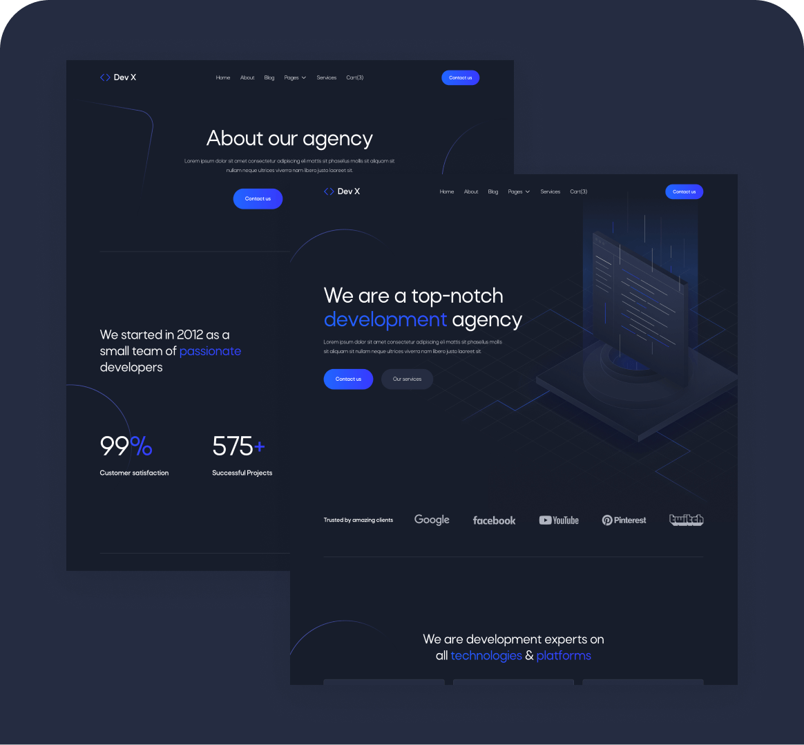 Dev X - 20 Pages Included - Development & IT Agency Webflow Template