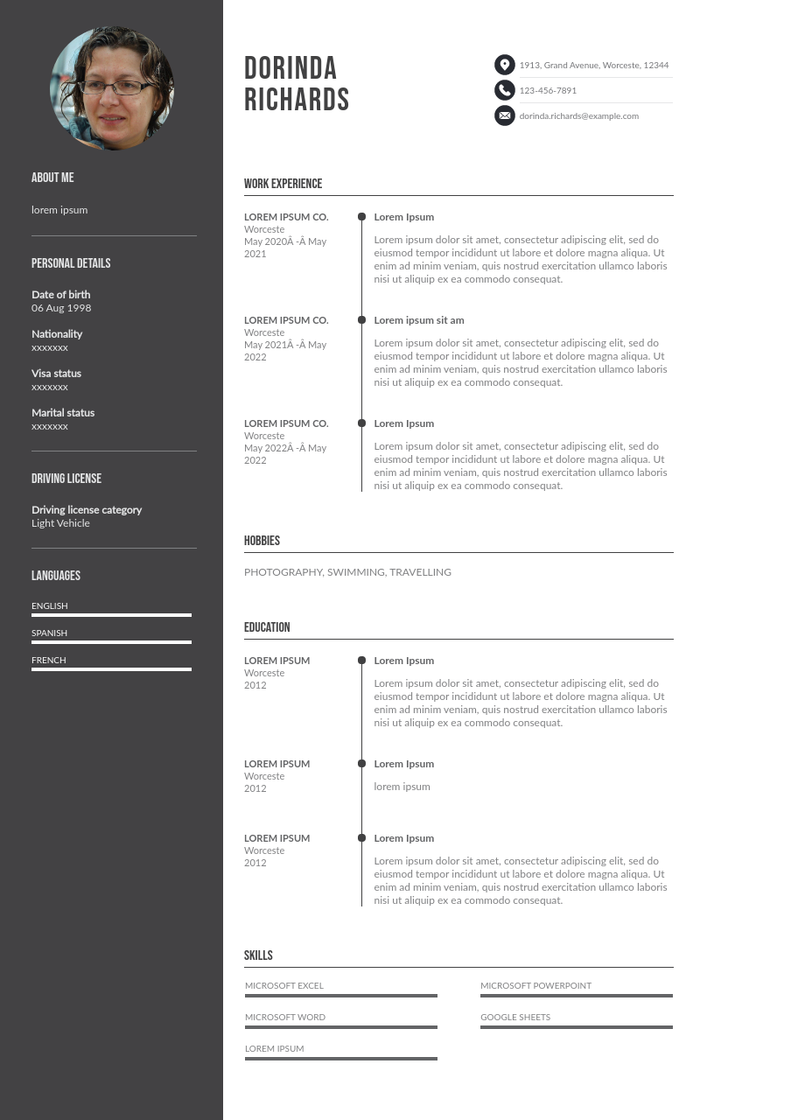 Swimming teacher resume downloadable