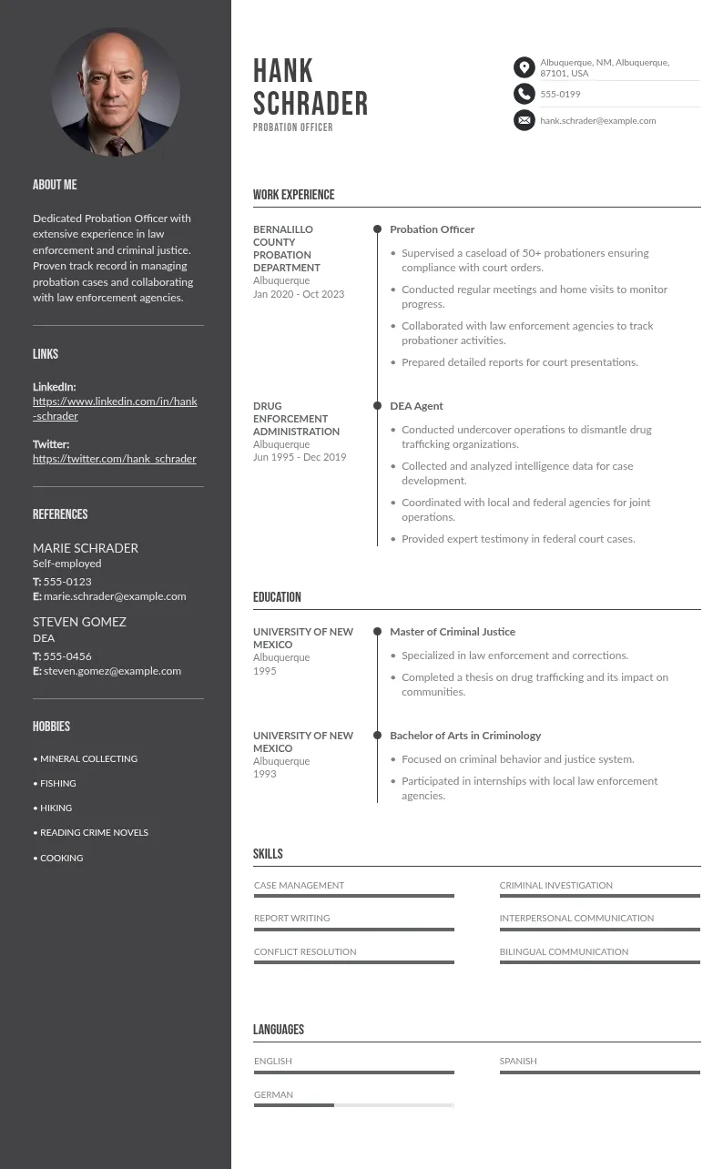 Probation officer resume downloadable
