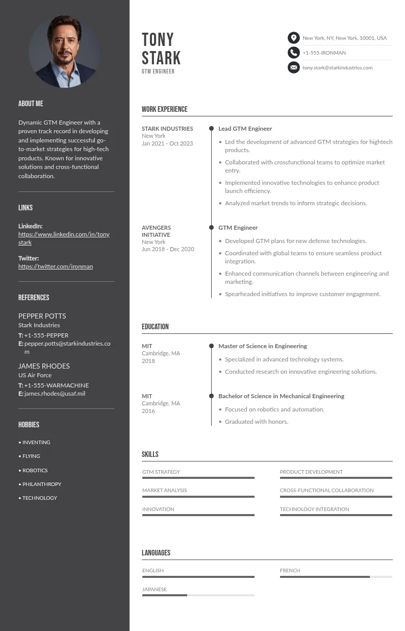  GTM Engineer resume downloadable