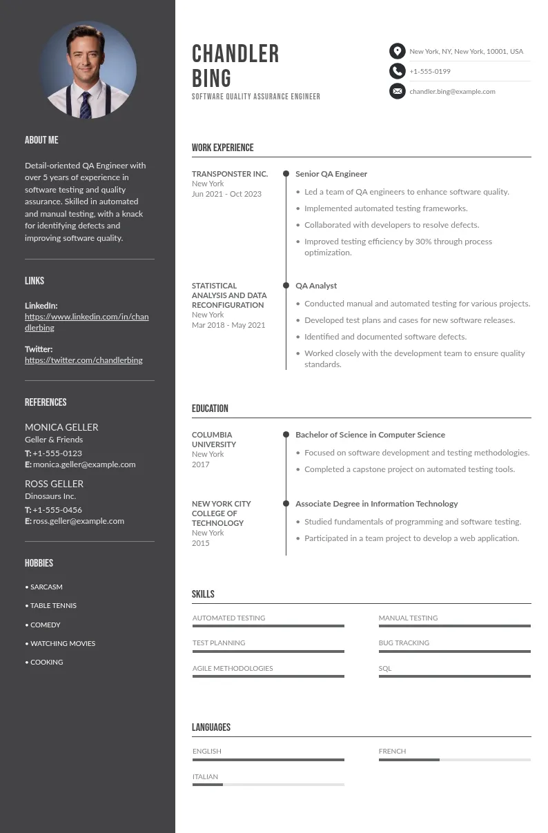 sqa engineer resume