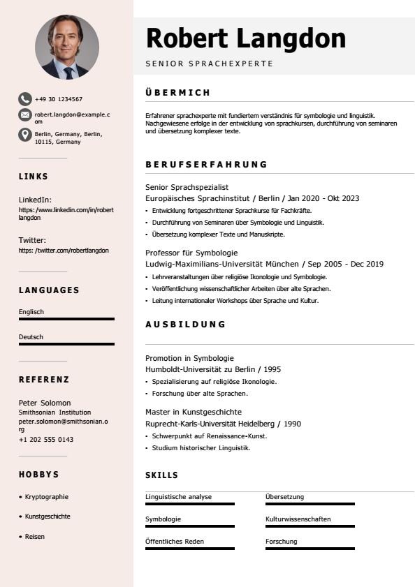 Senior Language Professional Resume