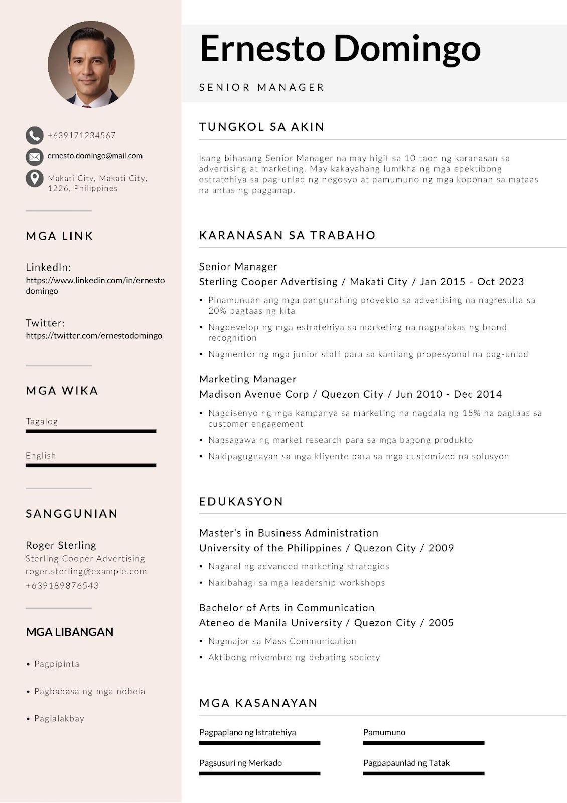 Executive CV Example: Senior Manager Applying for Director Role at Multinational