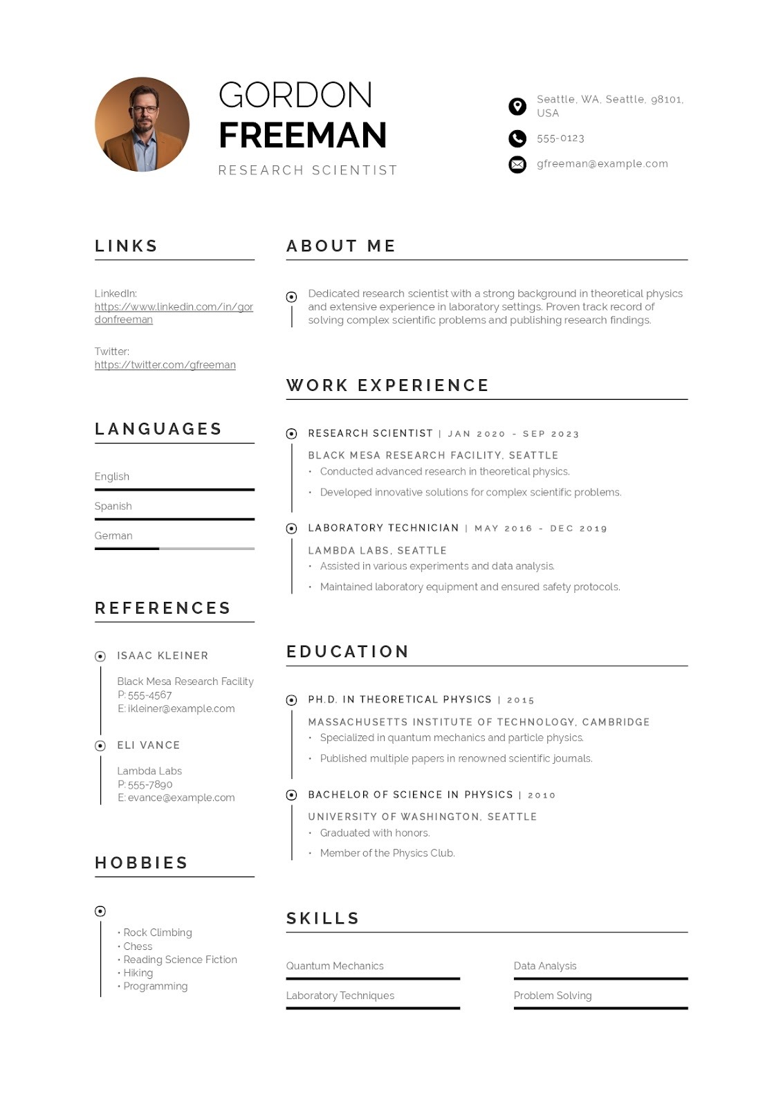 Career Change & Return-to-Work Resume Template