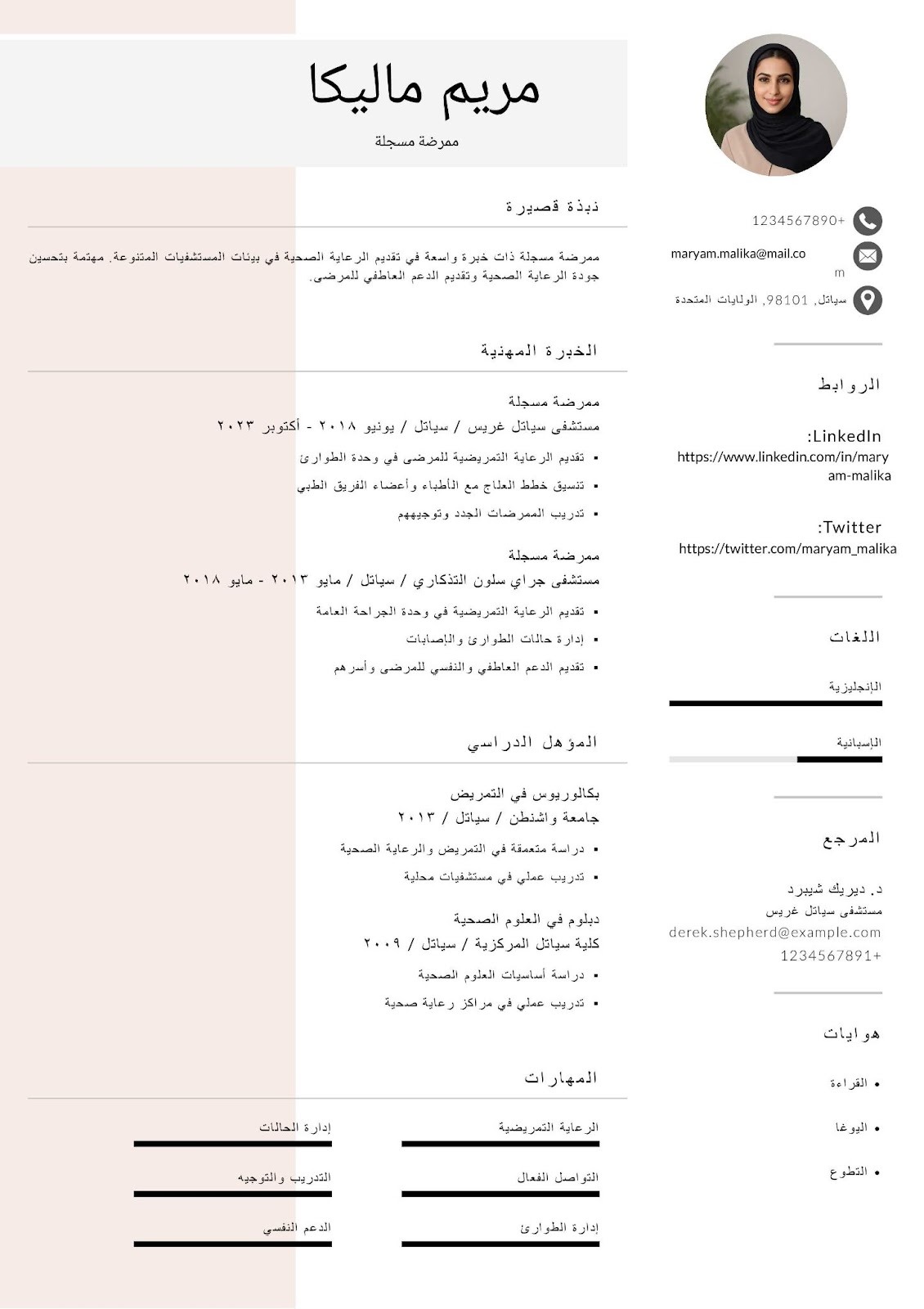 Registered Nurse CV - Saudi CV Example