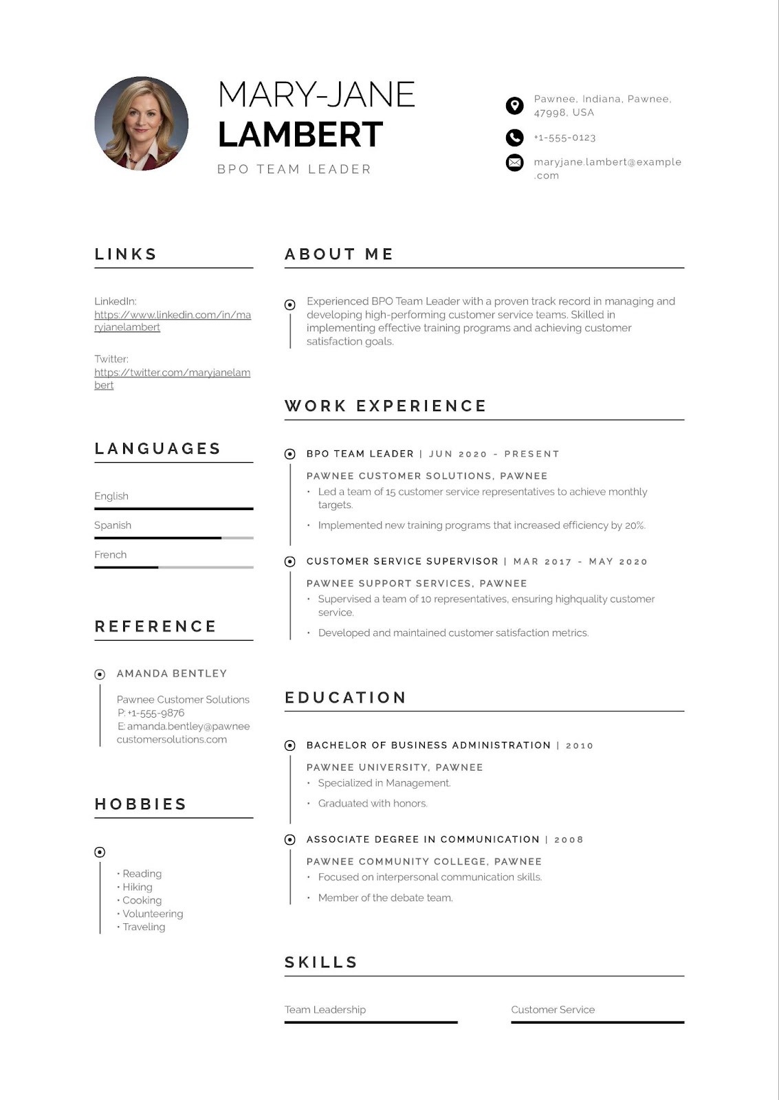 BPO Team Leader Resume