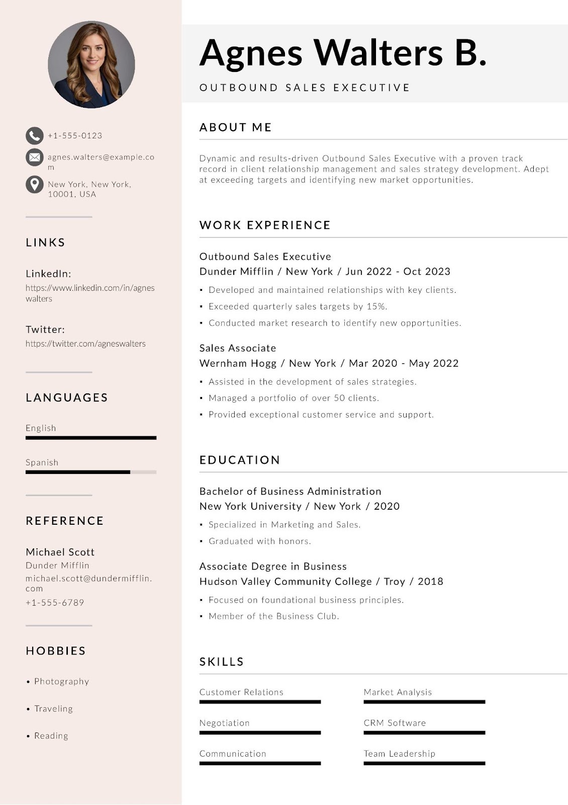 Outbound Sales Executive Resume