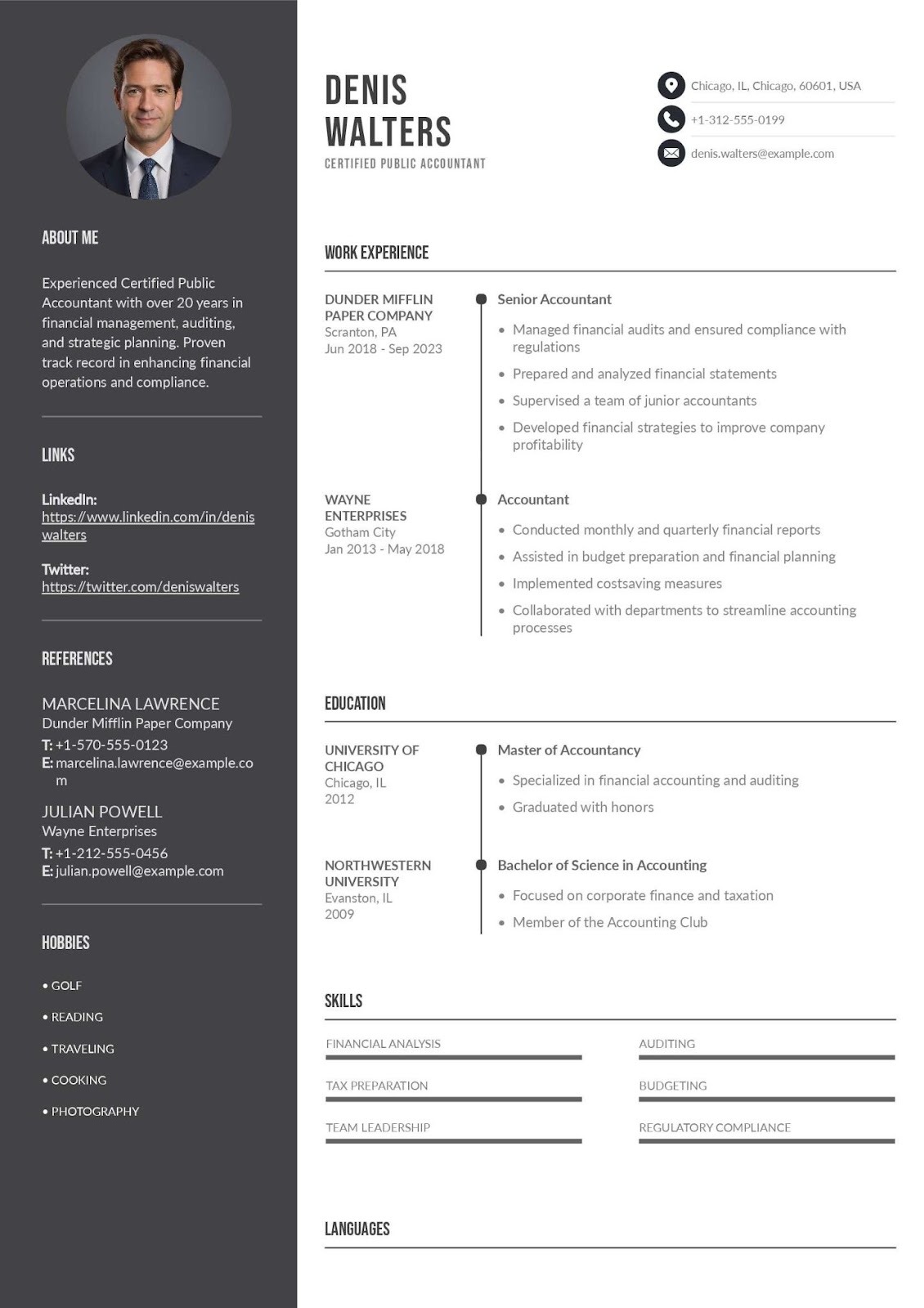 Certified Public Accountant Resume Example