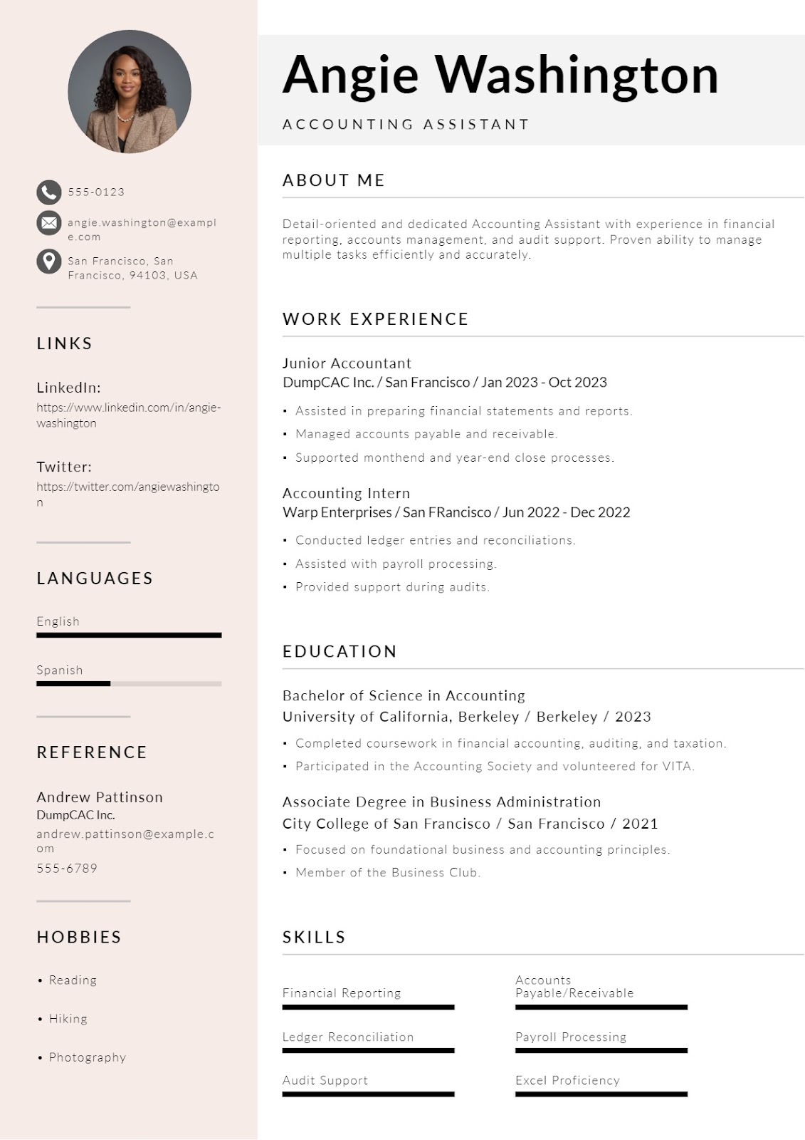 Accounting Assistant Resume Example