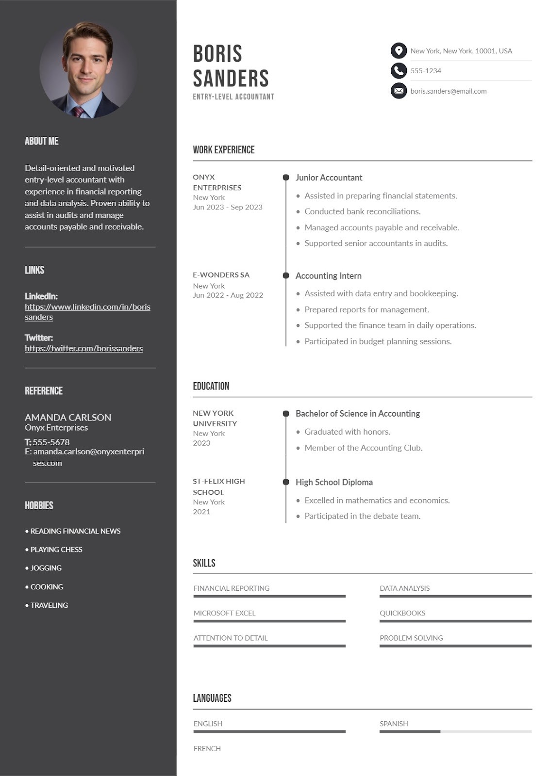 Entry-Level Accountant Resume Example
