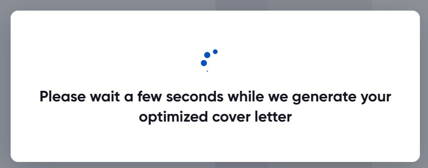 AI generating a personalized cover letter.