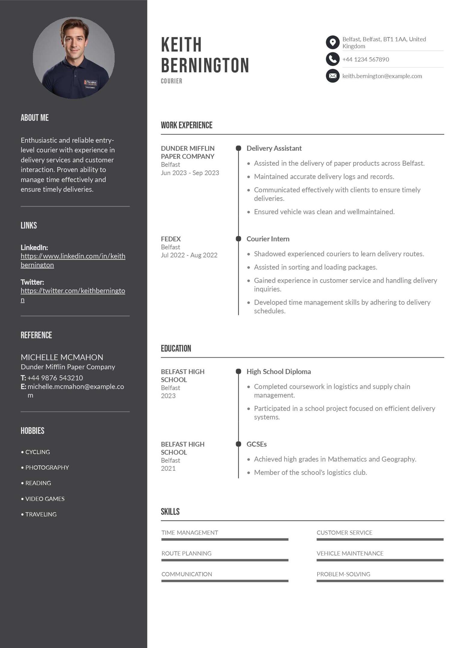 Entry-Level Wolt Courier CV