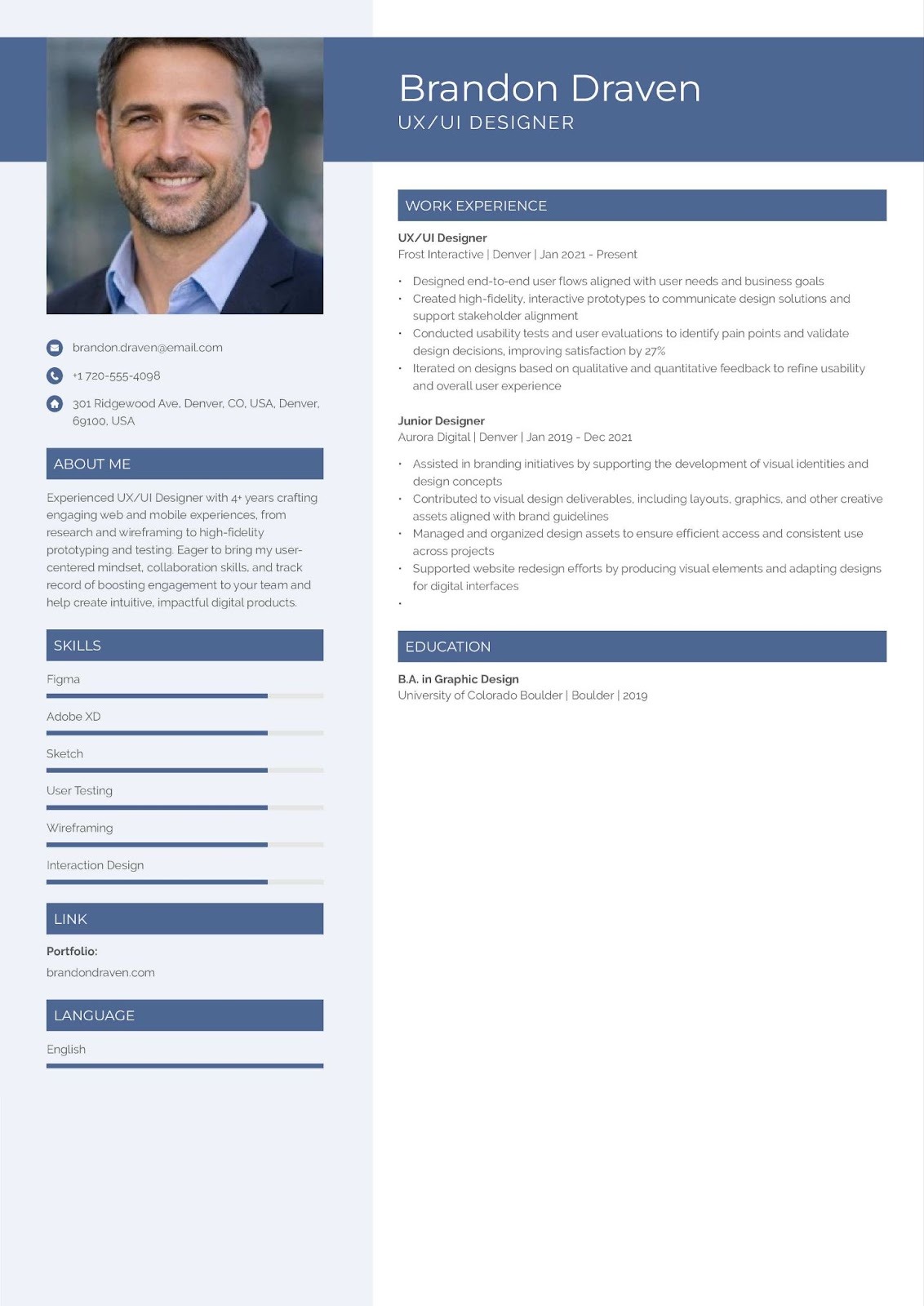 American resume example