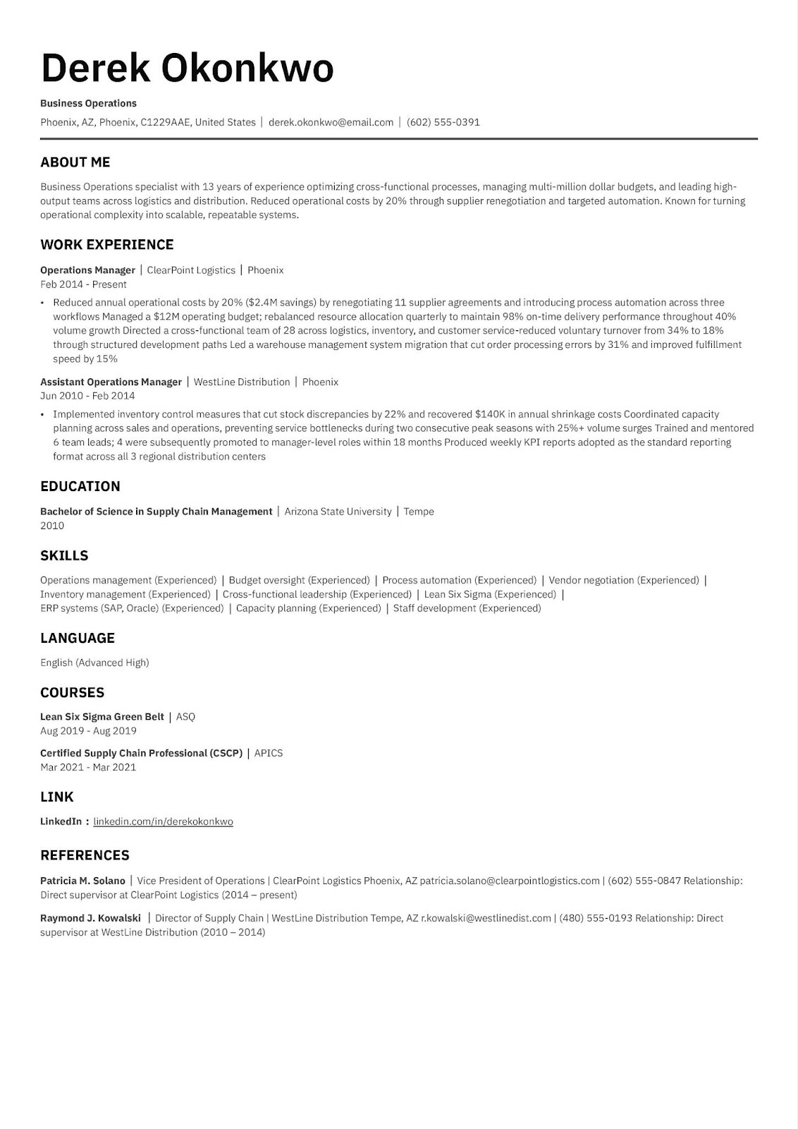 Business Operations Manager