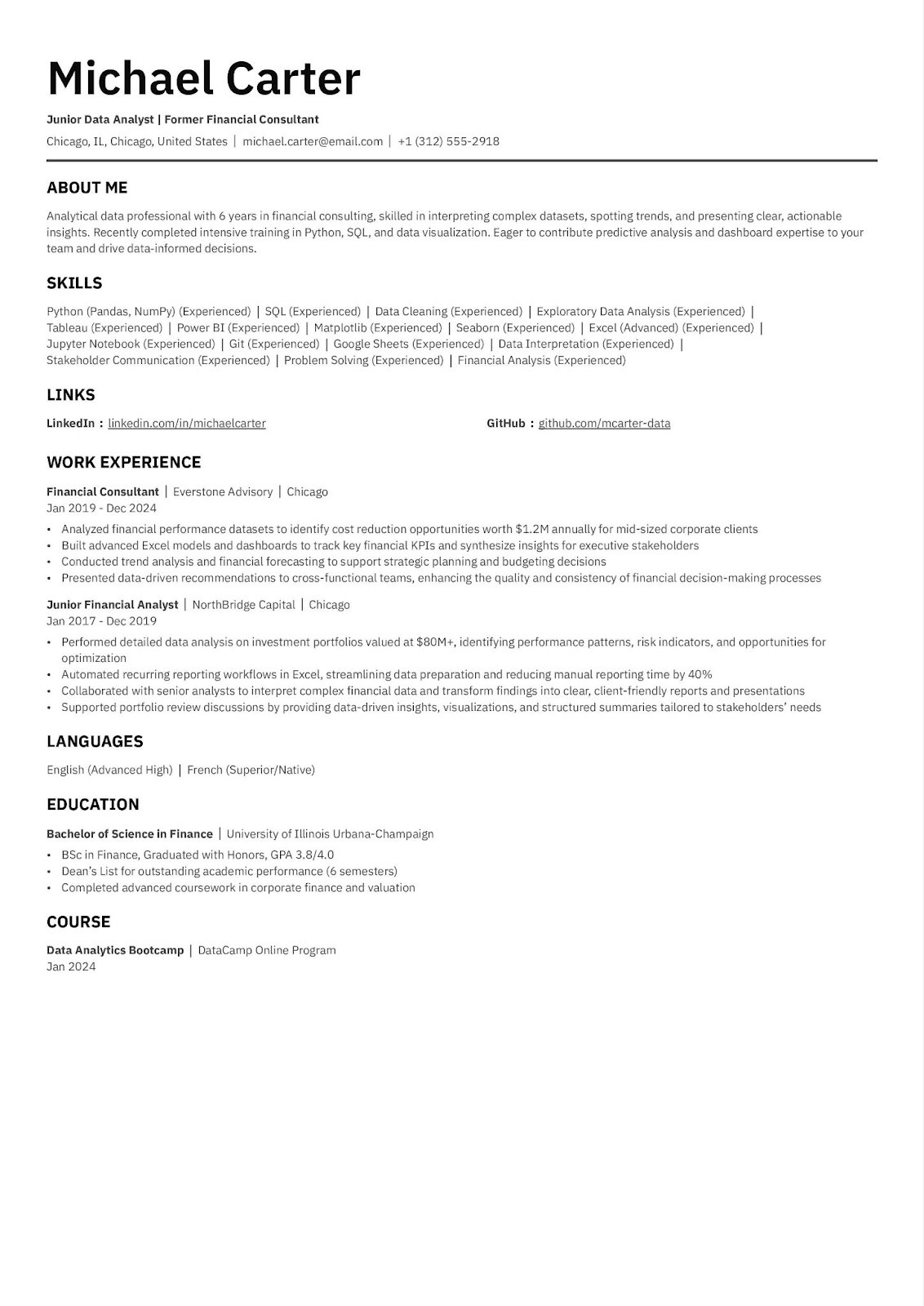 The One-Page Resume for Career Transition or Reconversion
