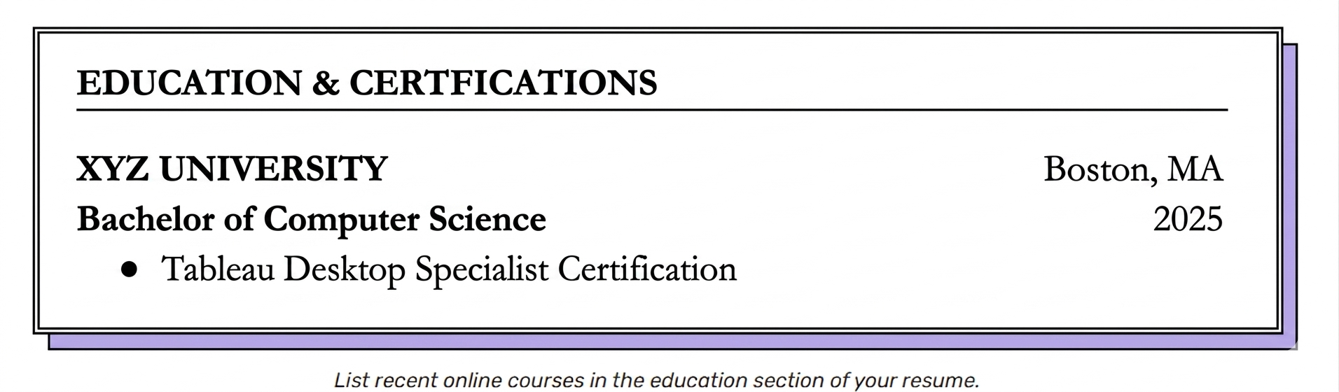 Education Section Example