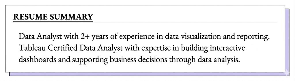 Resume Summary Example