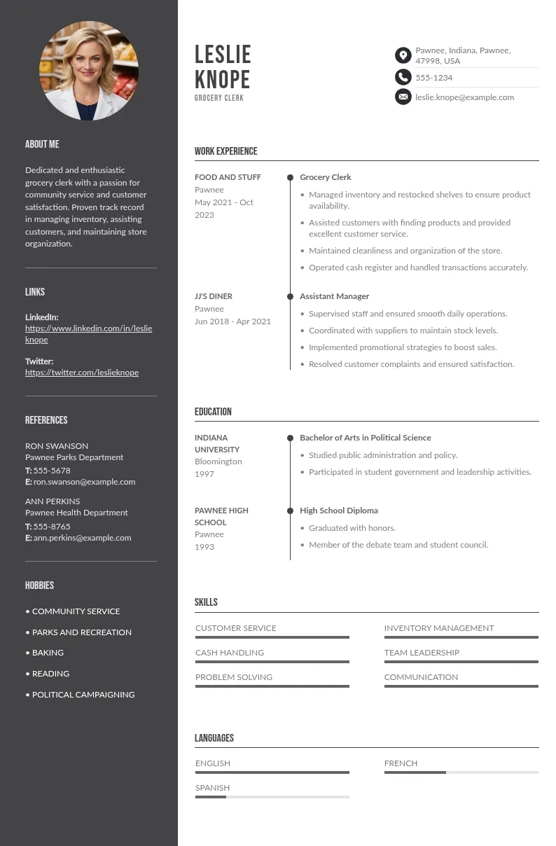 6 Grocery Clerk Resumes: Writing Guide & Examples (2026)