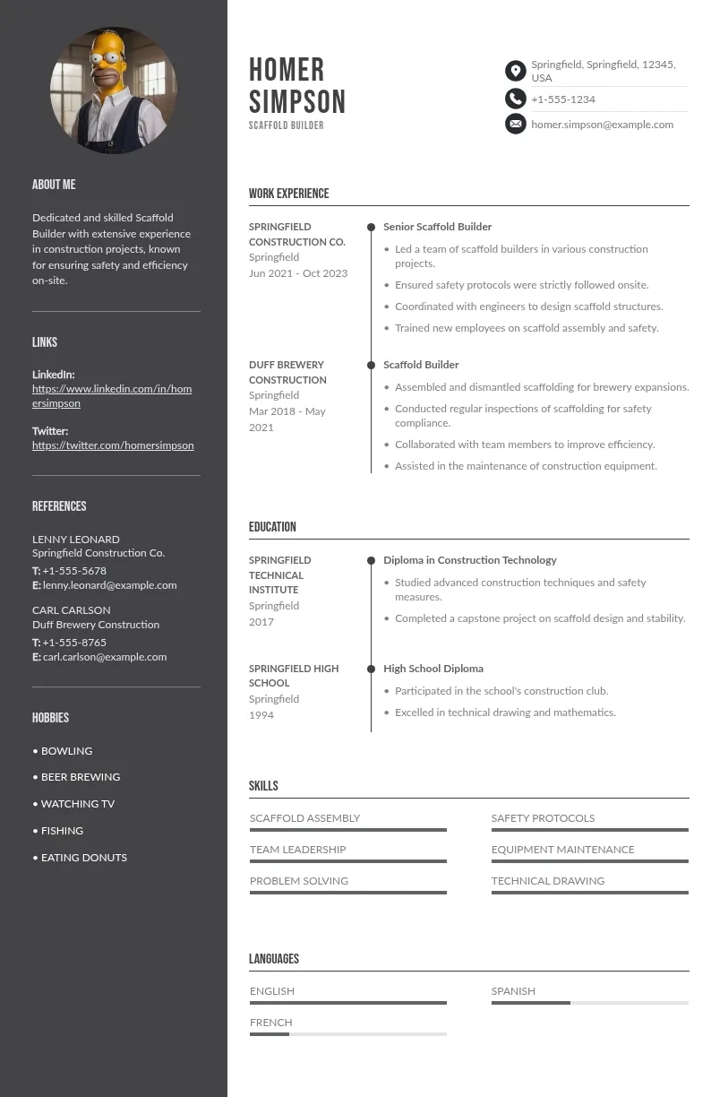 Scaffold Builder Resume: Examples, Skills & Writing Guide for 2026