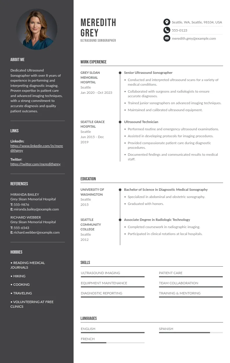 How To Write an Effective Ultrasound Sonographer Resume (With Example)