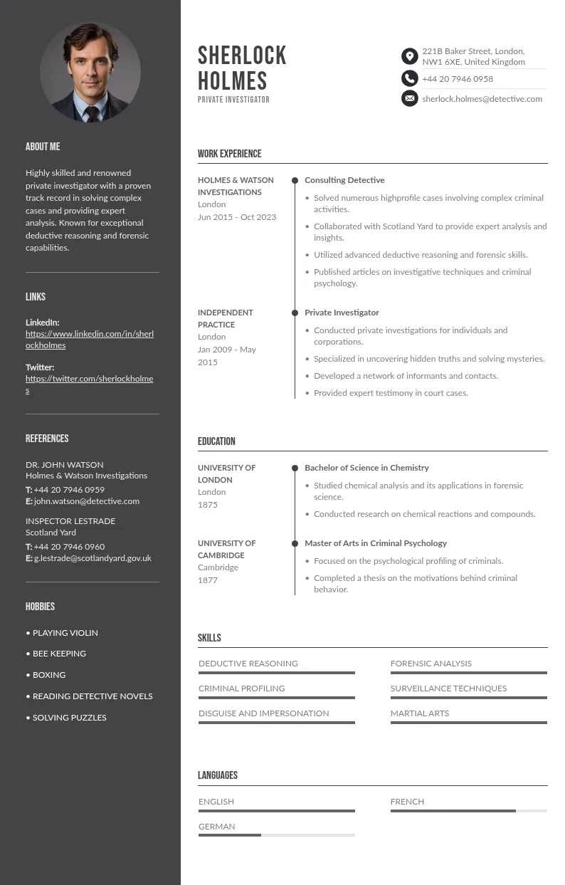 5 Private Investigator Resume Examples (Free Guide)