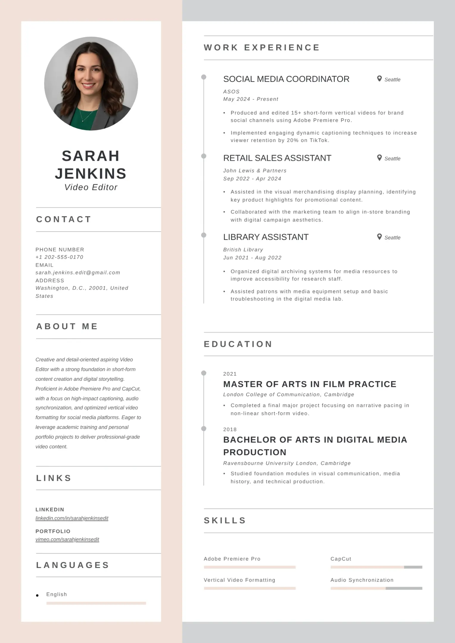 Short-Form Video Editor Resume: 4 Powerful Examples