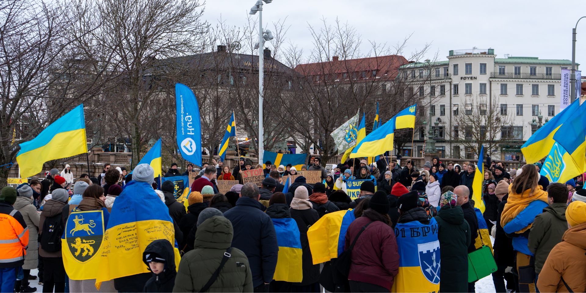 Four Years of War: From Shock to Responsibility – Help Ukraine Gothenburg participated in the demonstration in Gothenburg