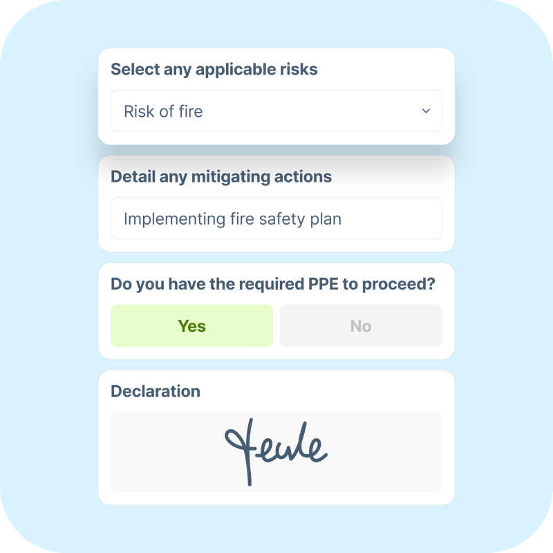 View statement reviews and make sure work doesn’t start until necessary risk assessments are signed off