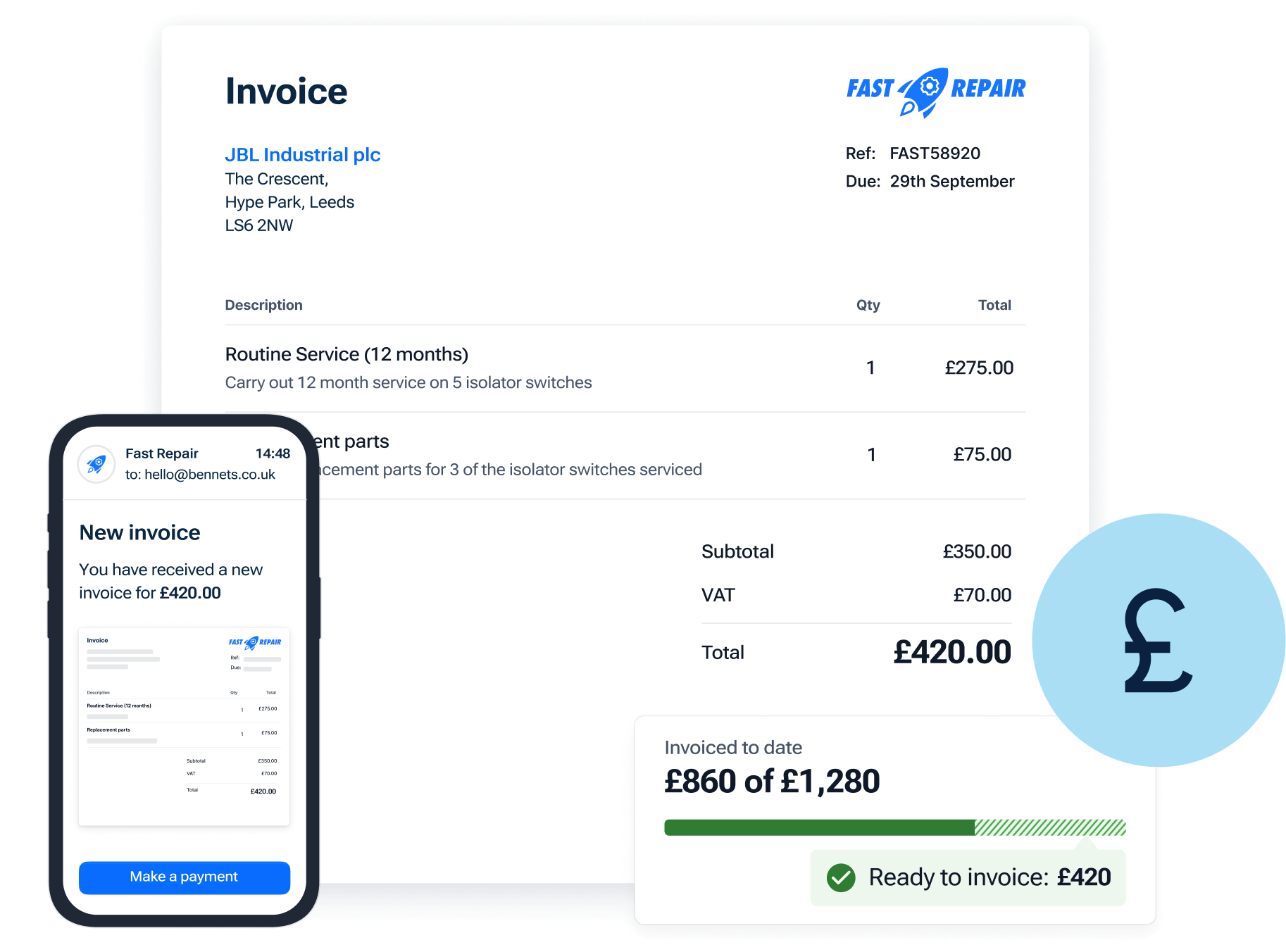 Form with invoice details