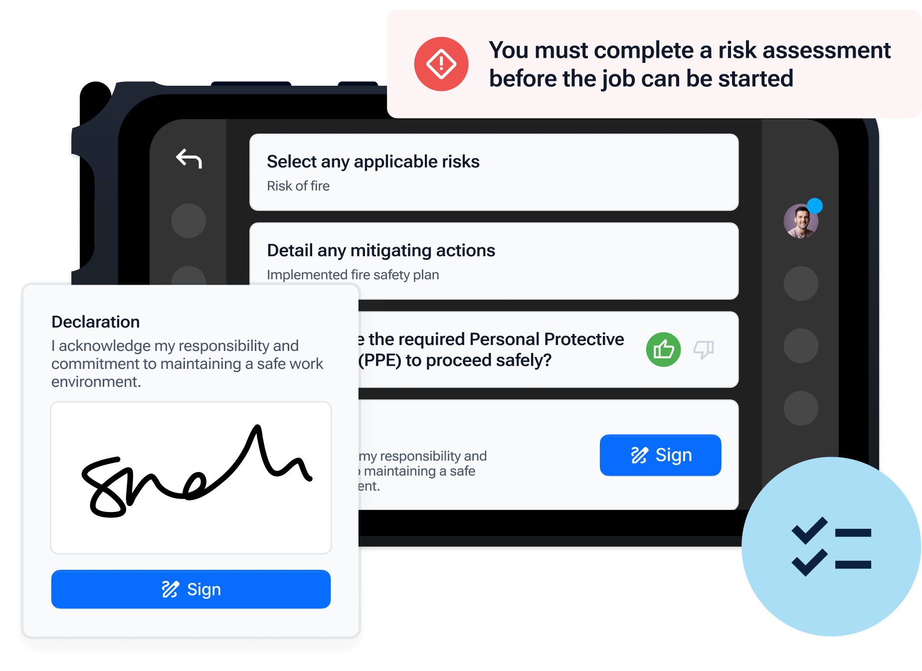 View statement reviews and make sure work doesn’t start until necessary risk assessments are signed off